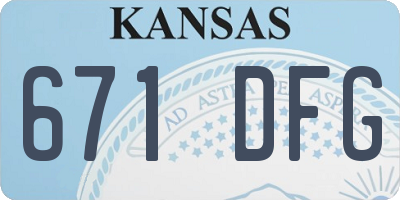 KS license plate 671DFG