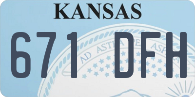 KS license plate 671DFH