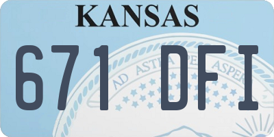 KS license plate 671DFI
