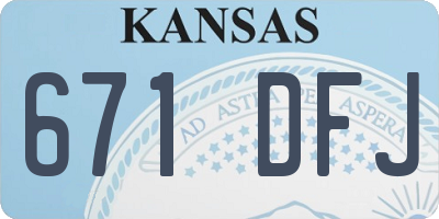 KS license plate 671DFJ