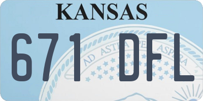 KS license plate 671DFL