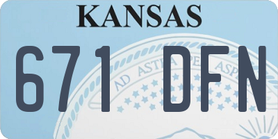 KS license plate 671DFN