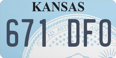 KS license plate 671DFO