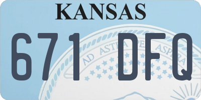 KS license plate 671DFQ