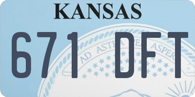 KS license plate 671DFT