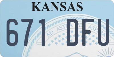 KS license plate 671DFU