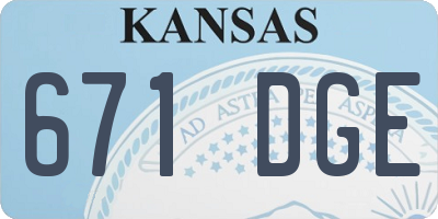 KS license plate 671DGE