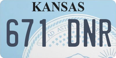 KS license plate 671DNR