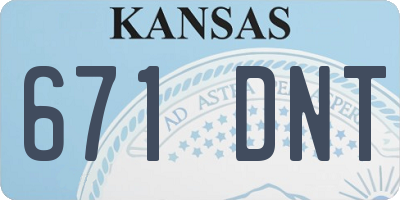 KS license plate 671DNT