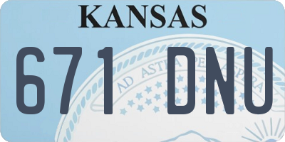 KS license plate 671DNU