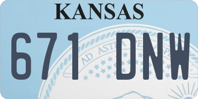 KS license plate 671DNW