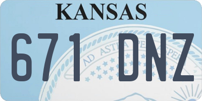KS license plate 671DNZ