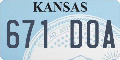 KS license plate 671DOA
