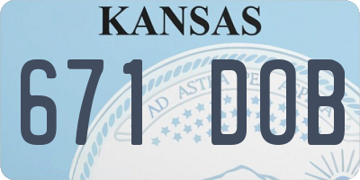 KS license plate 671DOB