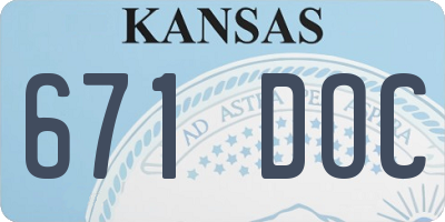 KS license plate 671DOC