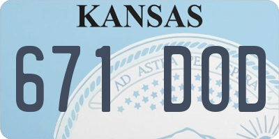 KS license plate 671DOD