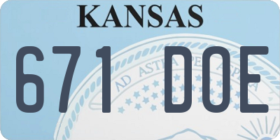 KS license plate 671DOE
