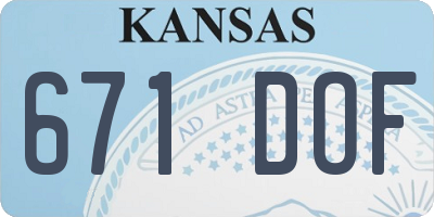 KS license plate 671DOF