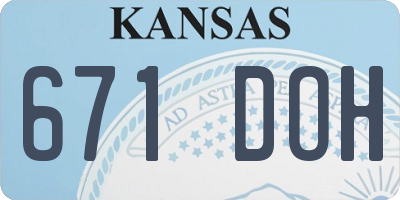 KS license plate 671DOH