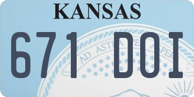 KS license plate 671DOI