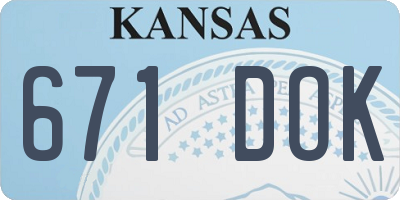KS license plate 671DOK