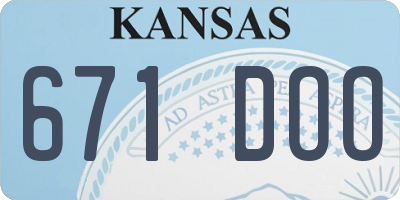 KS license plate 671DOO