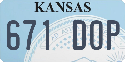 KS license plate 671DOP