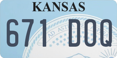 KS license plate 671DOQ