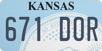 KS license plate 671DOR