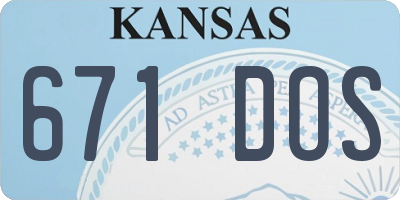 KS license plate 671DOS