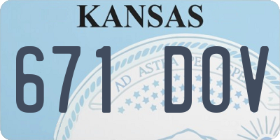 KS license plate 671DOV