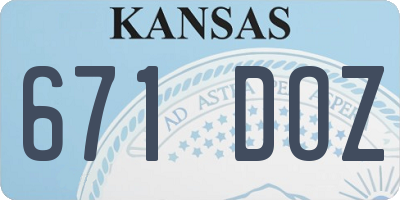 KS license plate 671DOZ