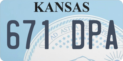 KS license plate 671DPA