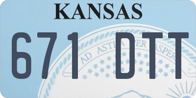 KS license plate 671DTT