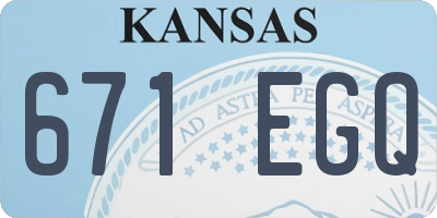 KS license plate 671EGQ