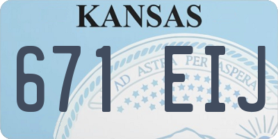 KS license plate 671EIJ