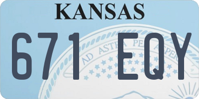KS license plate 671EQY