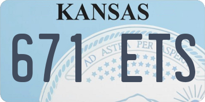 KS license plate 671ETS