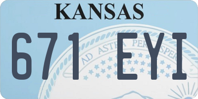 KS license plate 671EYI