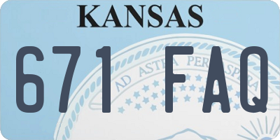 KS license plate 671FAQ