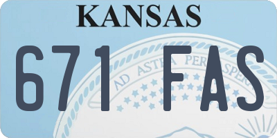 KS license plate 671FAS