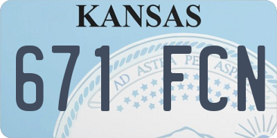 KS license plate 671FCN