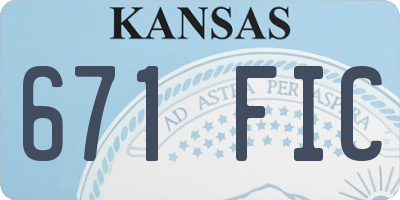 KS license plate 671FIC