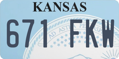 KS license plate 671FKW