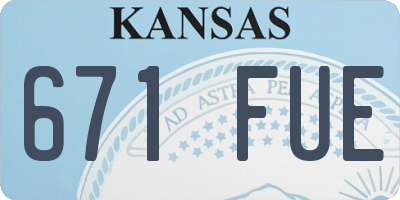 KS license plate 671FUE