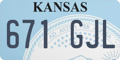 KS license plate 671GJL