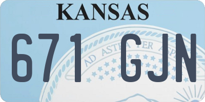 KS license plate 671GJN
