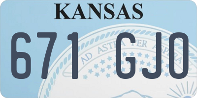 KS license plate 671GJO