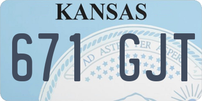KS license plate 671GJT
