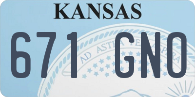 KS license plate 671GNO